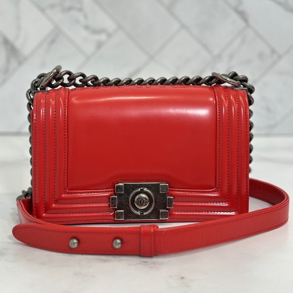 Chanel  Boy Flap Bag Glazed Calfskin Small bag - Picture 1 of 12